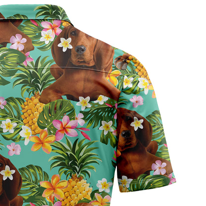 Tropical Pineapple Redbone Coonhound H97076 Hawaiian Shirt