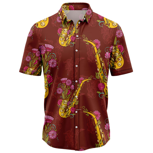 Saxophone Flower T1007 Hawaiian Shirt
