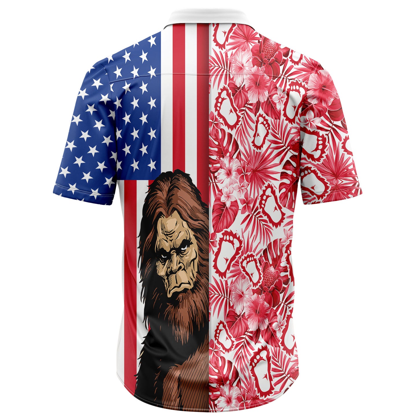 Bigfoot USA and Tropical D2307 Hawaiian Shirt
