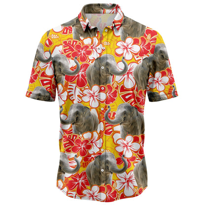 Elephant Orange Tropical D2307 Hawaiian Shirt