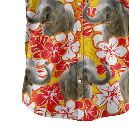 Elephant Orange Tropical D2307 Hawaiian Shirt