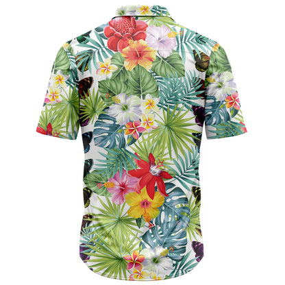 Butterfly Tropical Flower D2307 Hawaiian Shirt