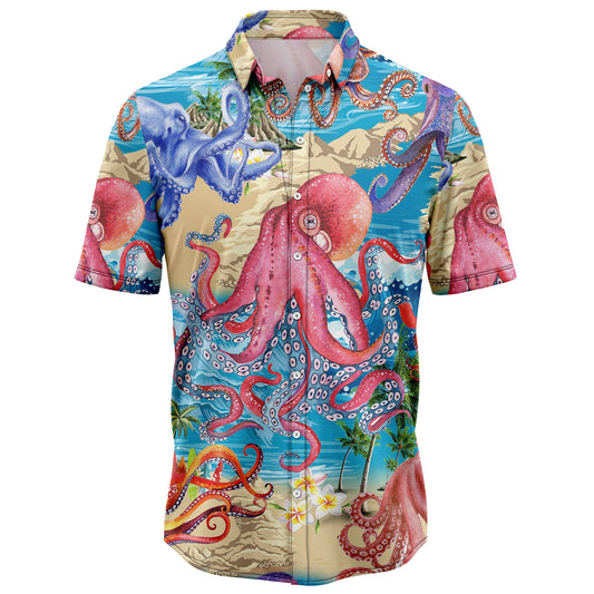 Octopus Summer Vacation G5723 Hawaiian Shirt