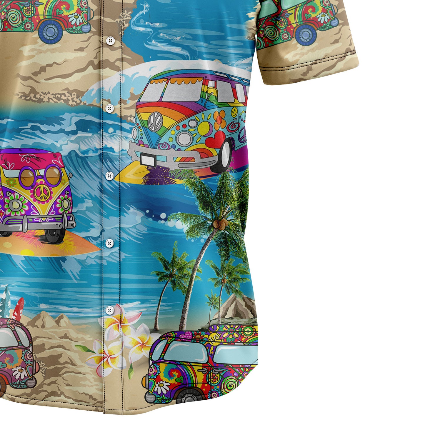 Hippie Bus Summer Vacation G5723 Hawaiian Shirt