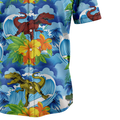 Dinosaur Blue Hawaiian Vintage T2107 Hawaiian Shirt