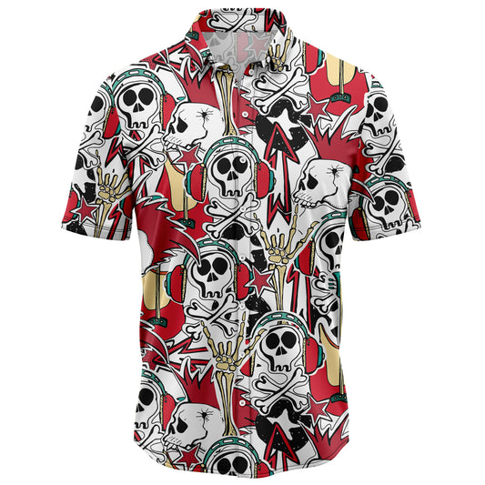 Skull Rock & Roll T1007 Hawaiian Shirt