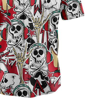 Skull Rock & Roll T1007 Hawaiian Shirt