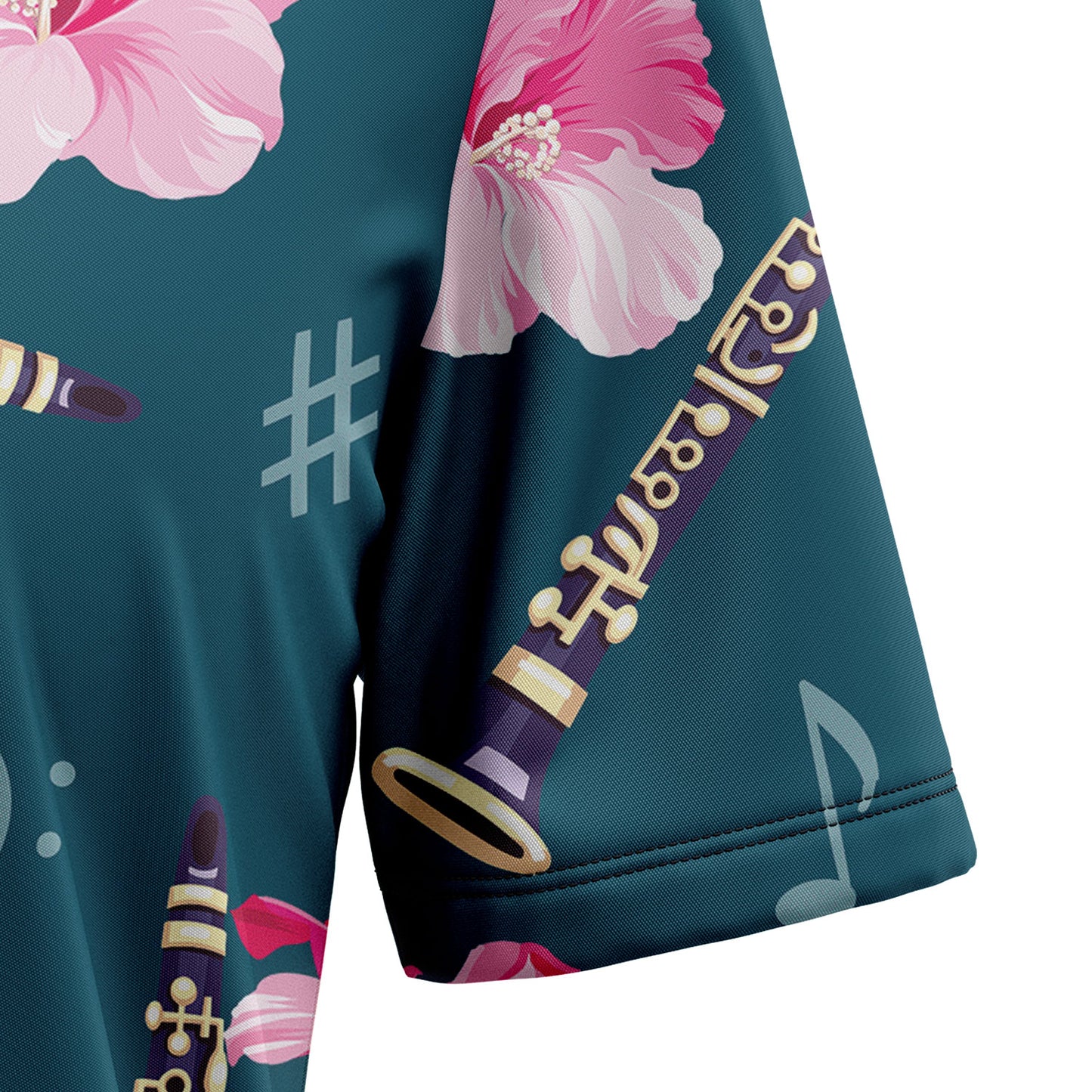 Flute Hibiscus Flower T1007 Hawaiian Shirt