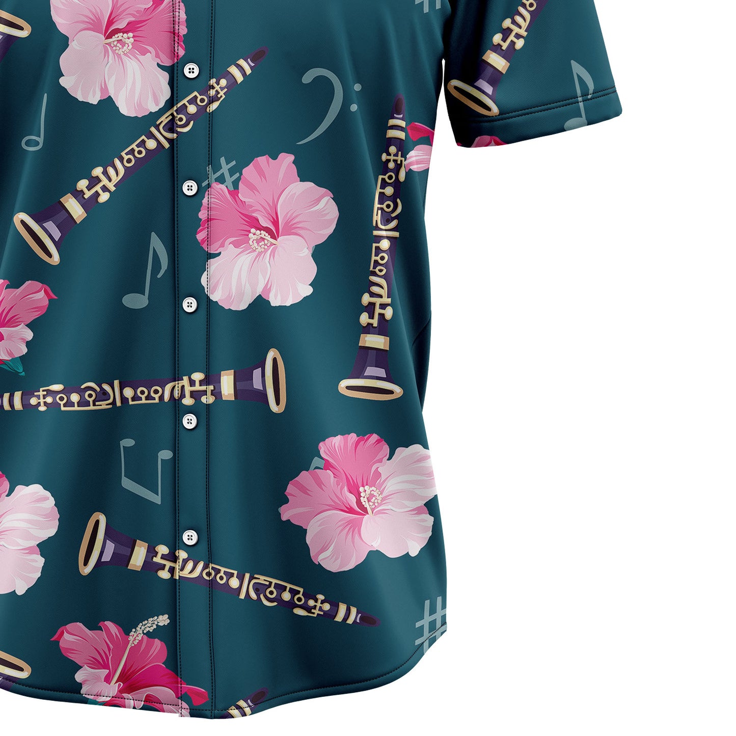 Flute Hibiscus Flower T1007 Hawaiian Shirt