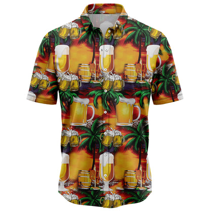 Beer Palm Tree T1007 Hawaiian Shirt