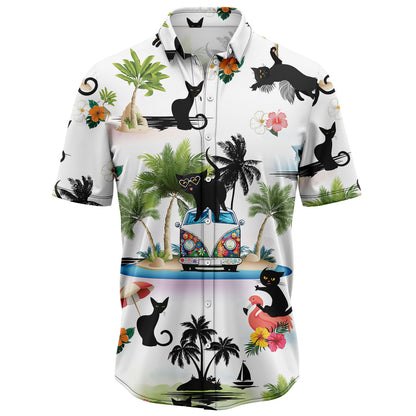 Black Cat Vacation G5710 Hawaiian Shirt