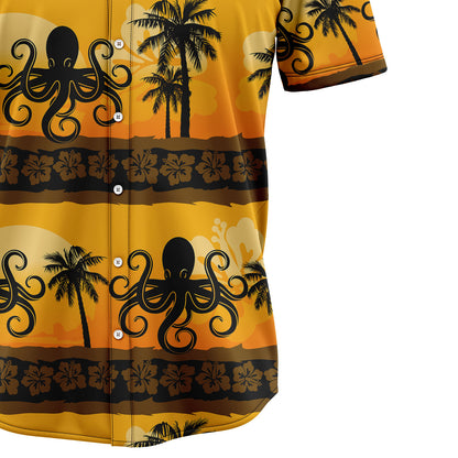 Octopus Tropical Frangipani T2107 Hawaiian Shirt