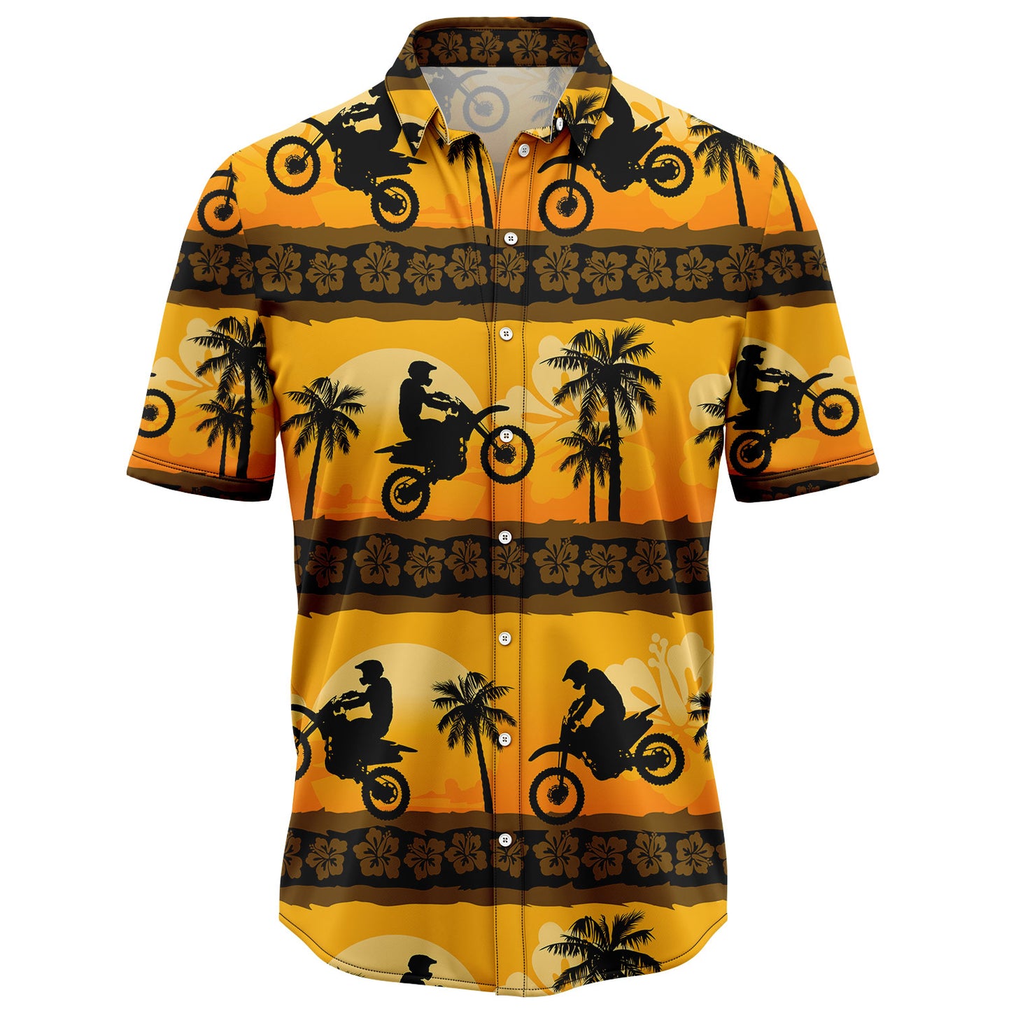 Motorbike Tropical Frangipani T2107 Hawaiian Shirt