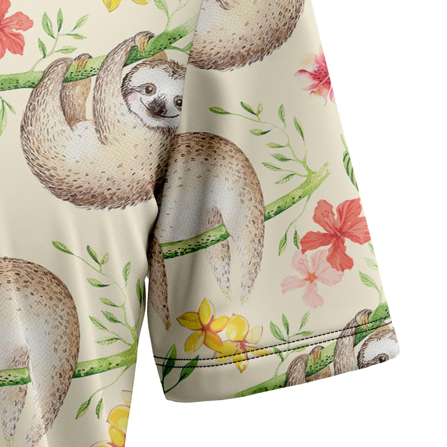 Sloth Leaf Pattern D2107 Hawaiian Shirt