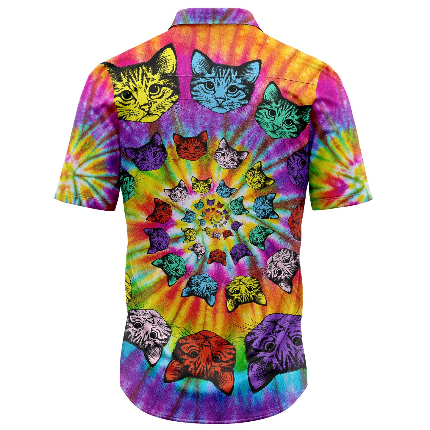 Cat Awesome Tie Dye T2107 Hawaiian Shirt