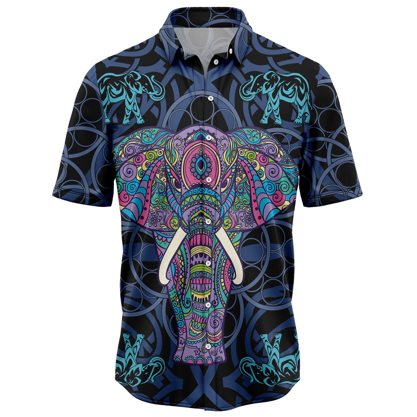 Elephant Blue Mandala H207051 Hawaiian Shirt