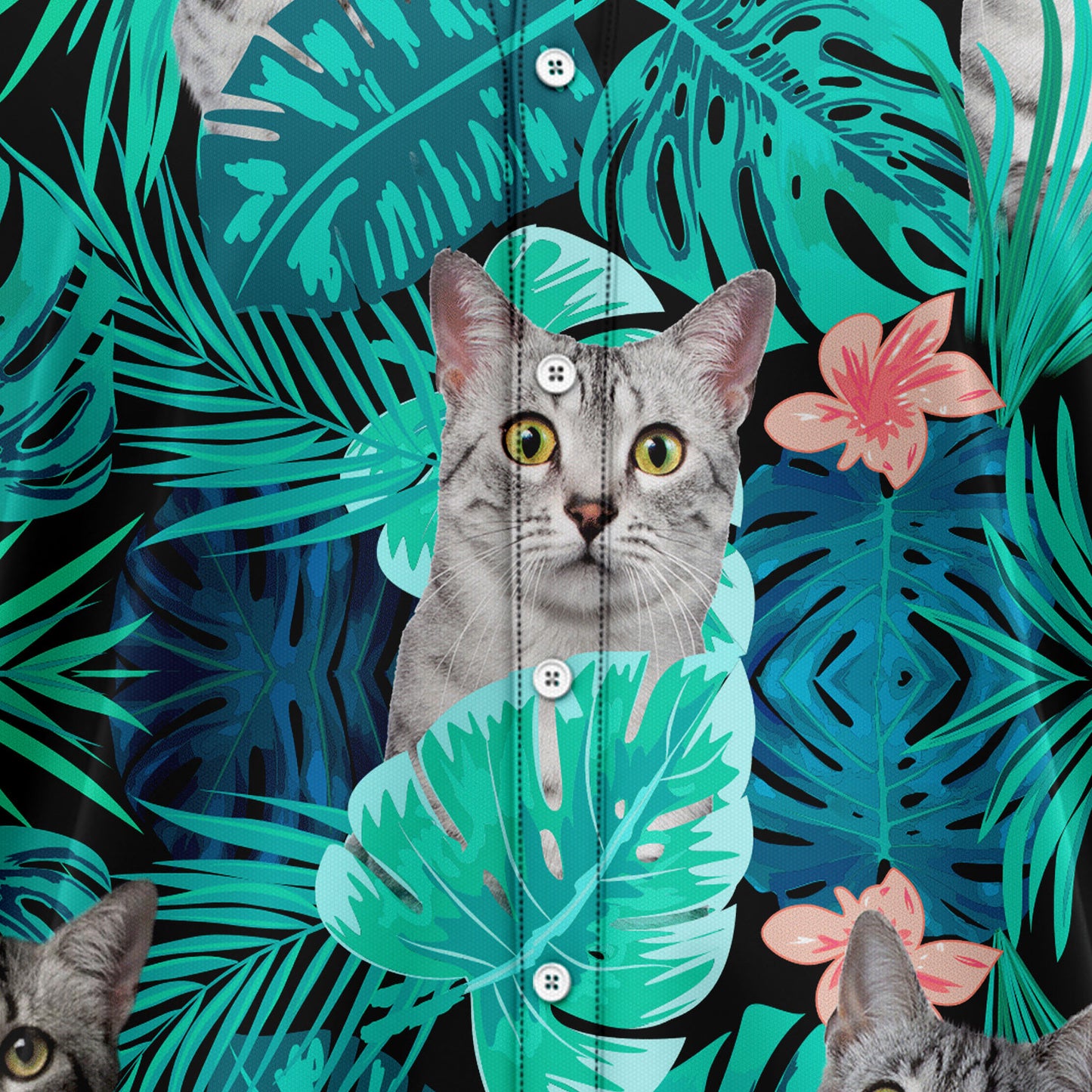 Custom Photo Cat Tropical T0207 Hawaiian Shirt