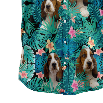 Basset Hound Tropical T0207 Hawaiian Shirt