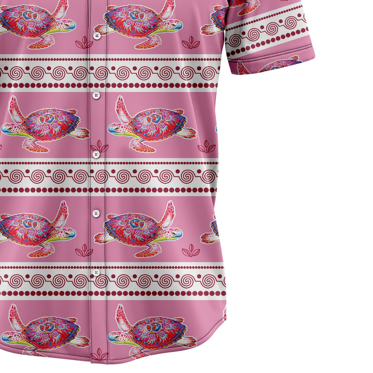 Pink Turtle Pattern D2007 Hawaiian Shirt