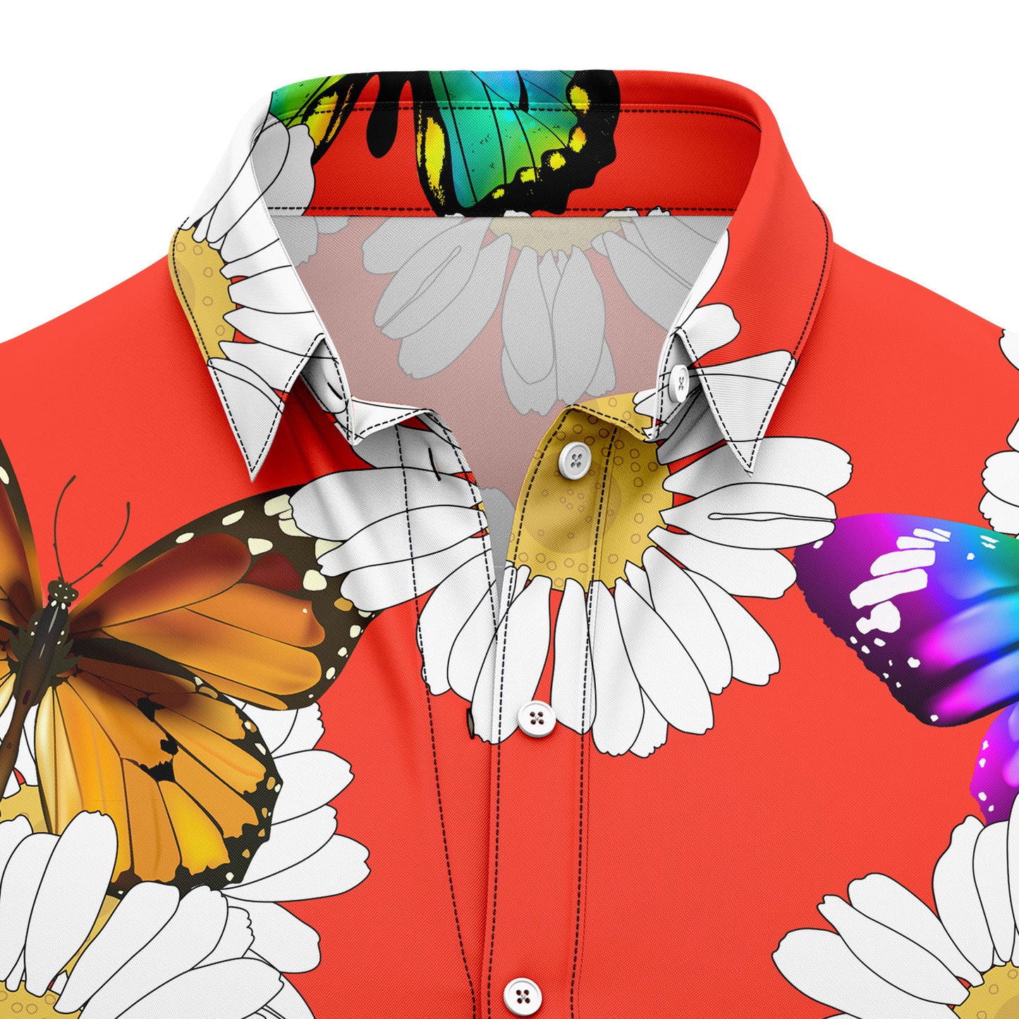 Butterfly Daisy Summer T2007 Hawaiian Shirt