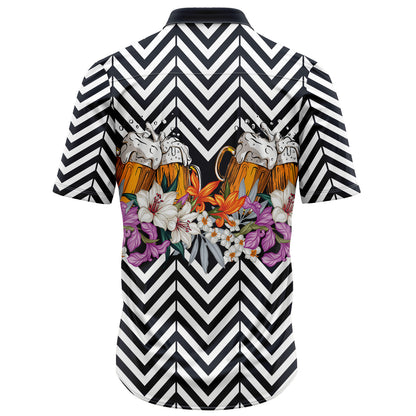 Beer Flower Zigzag T1707 Hawaiian Shirt
