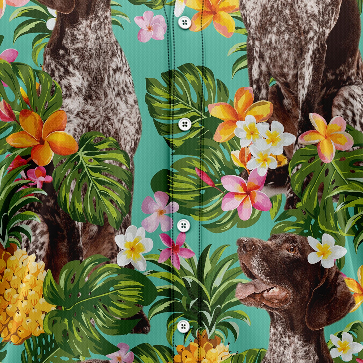Tropical Pineapple German Shorthaired Pointer H87052 Hawaiian Shirt