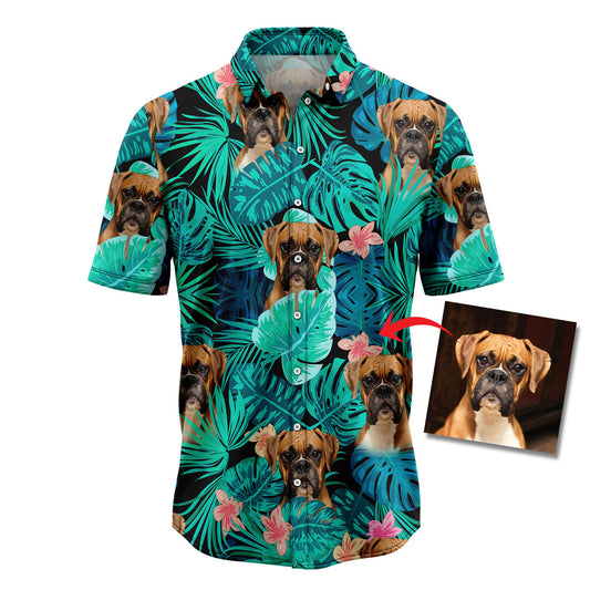 Custom Dog Face Tropical G5813 Hawaiian Shirt