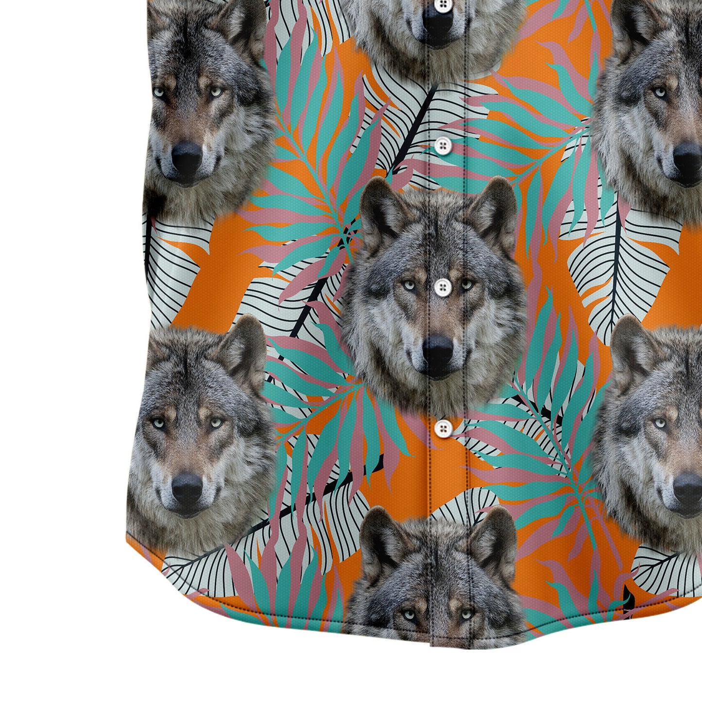 Wolf Tropical Pattern D0807 Hawaiian Shirt