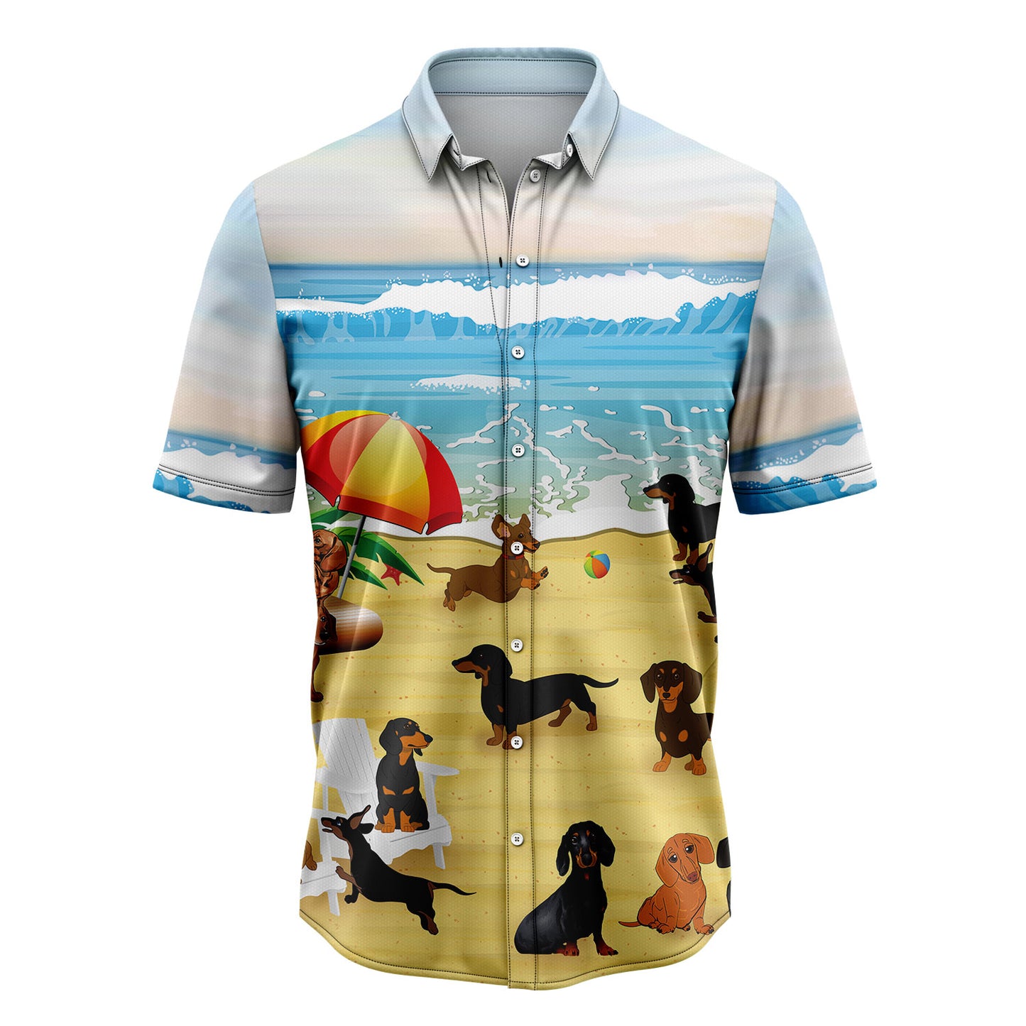 Dachshund In Beach G5730 Hawaiian Shirt