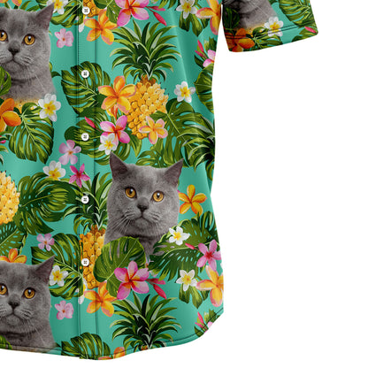 Custom Photo Cat Pineapple Tropical Hawaiian Shirt