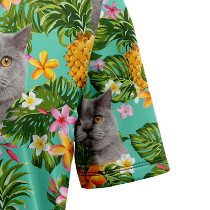 Custom Photo Cat Pineapple Tropical Hawaiian Shirt