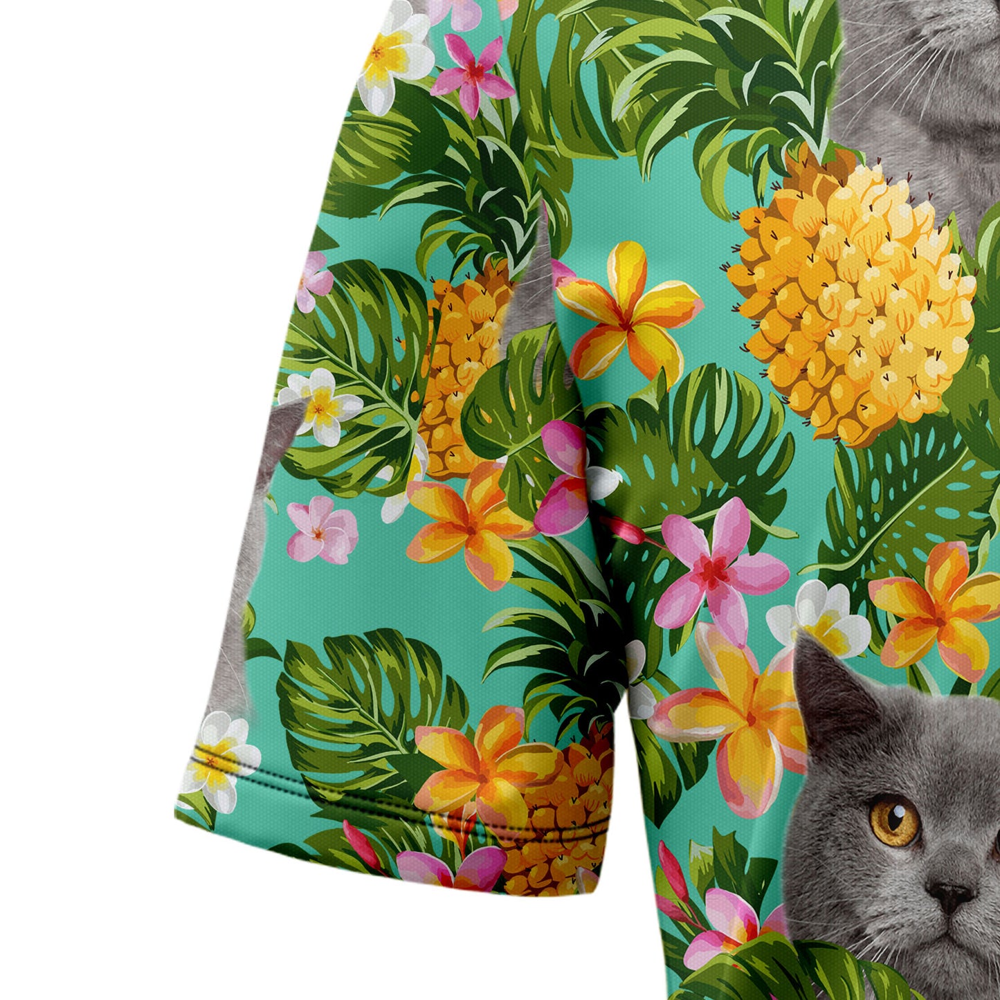 Custom Photo Cat Pineapple Tropical Hawaiian Shirt