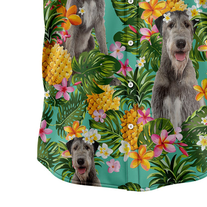 Tropical Pineapple Irish Wolfhound H77076 Hawaiian Shirt