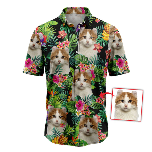 Funny Custom Photo Cat Tropical Hawaiian Shirt