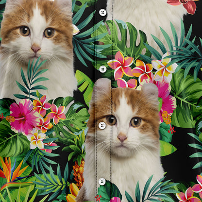 Funny Custom Photo Cat Tropical Hawaiian Shirt