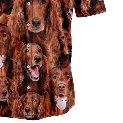 Irish Red and White Setter Awesome D0207 Hawaiian Shirt