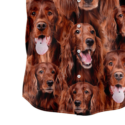 Irish Red and White Setter Awesome D0207 Hawaiian Shirt