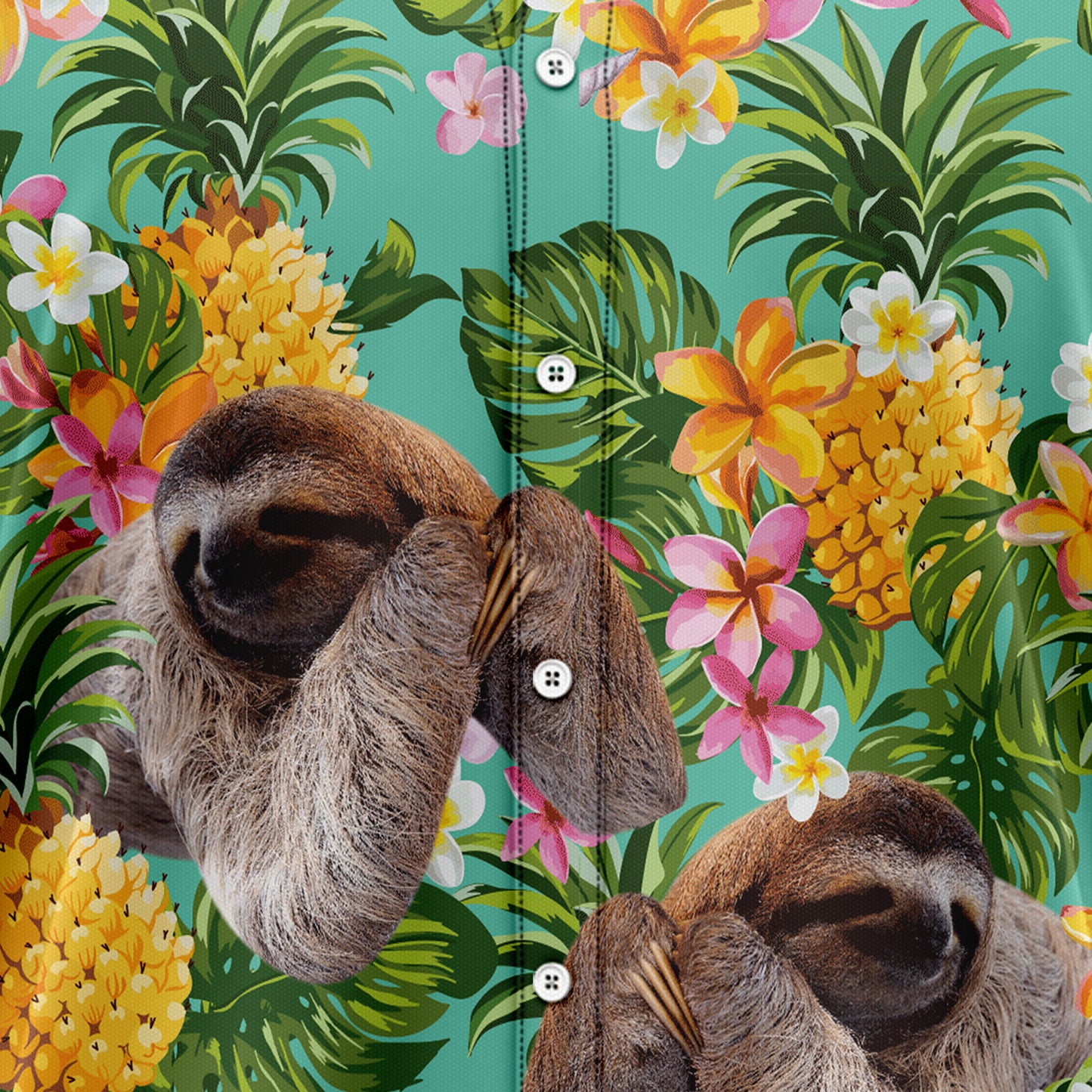 Tropical Pineapple Sloth H67017 Hawaiian Shirt