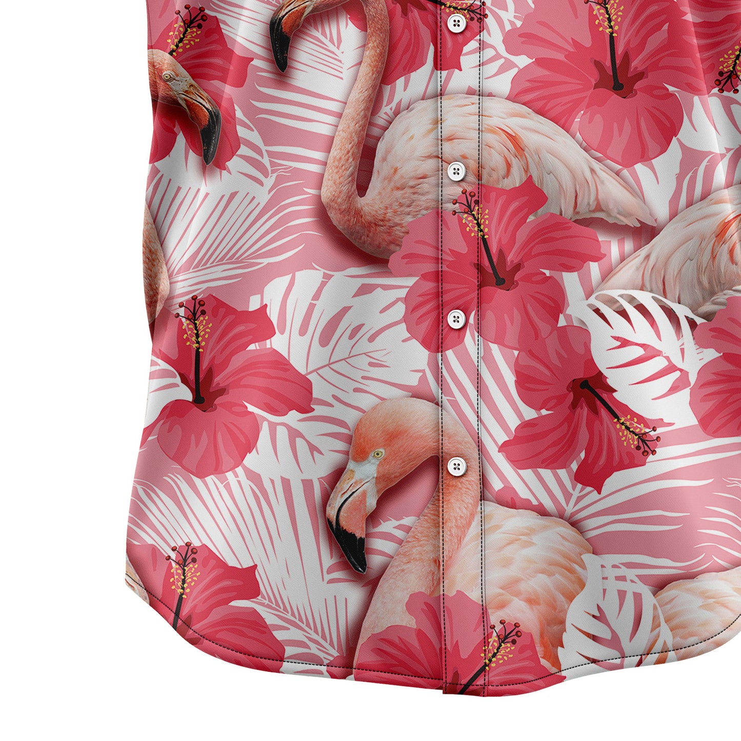 Tropical Flowers Hibiscus Flamingo H87088 - Hawaii Shirt