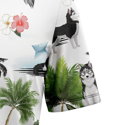 Siberian Husky Vacation G5708 Hawaiian Shirt