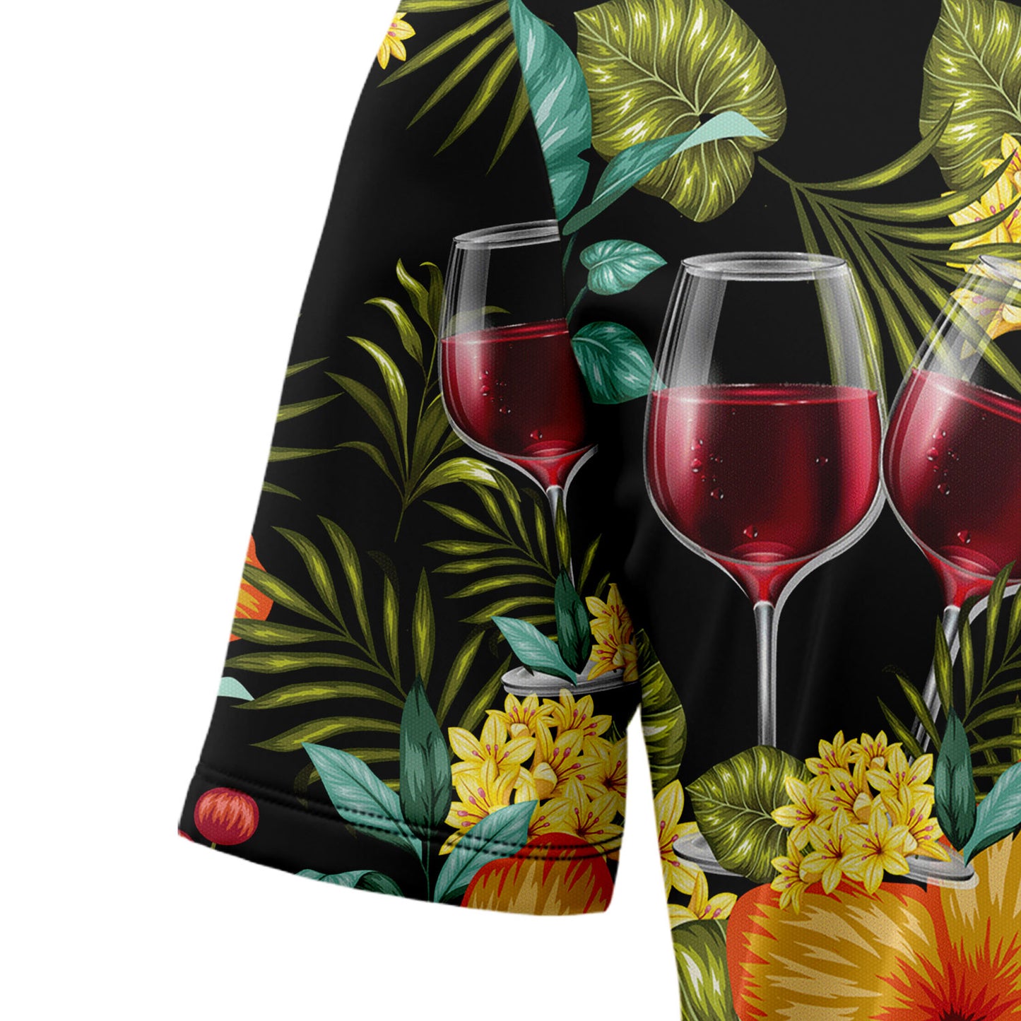 Red Wine Colorful Floral T0807 Hawaiian Shirt