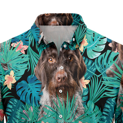 German Wirehaired Pointer Tropical T0307 Hawaiian Shirt