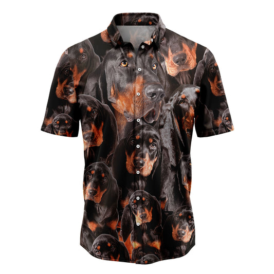 Black and Tan Coonhound Awesome D0207 Hawaiian Shirt