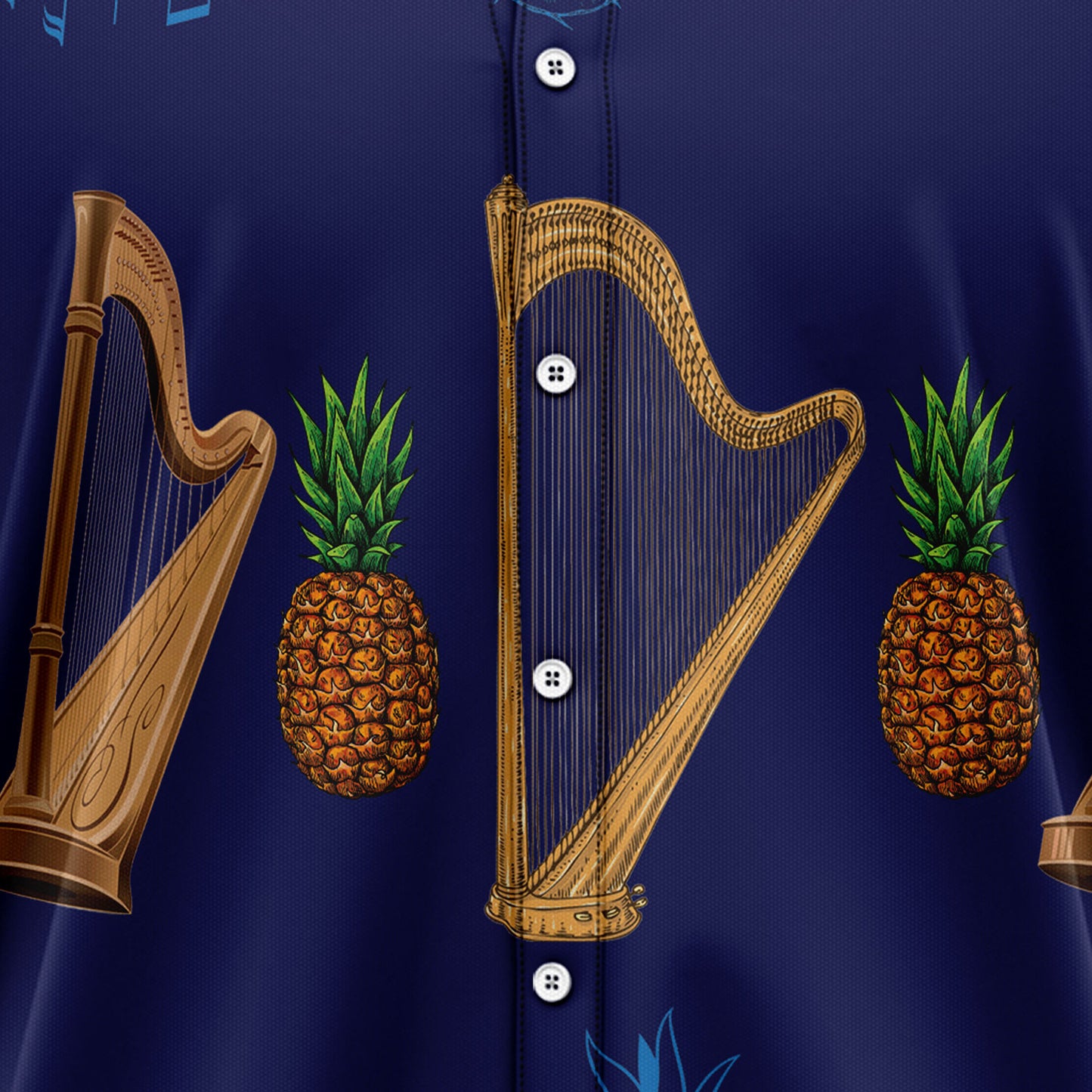 Harp Musical Instrument G5805 Hawaiian Shirt