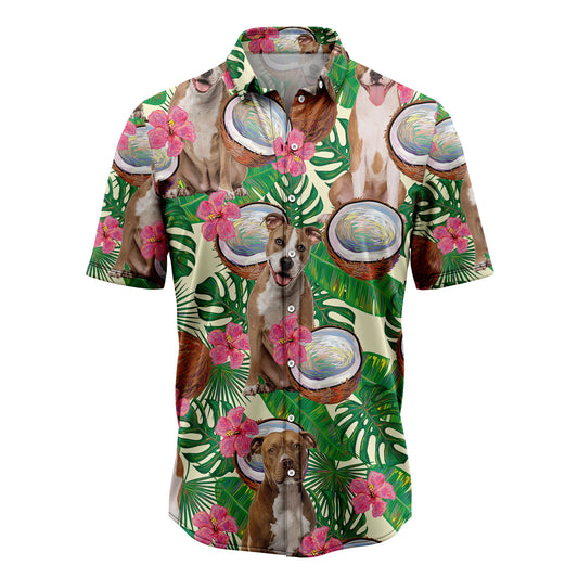American Staffordshire Terrier Tropical Coconut G5731 Hawaiian Shirt