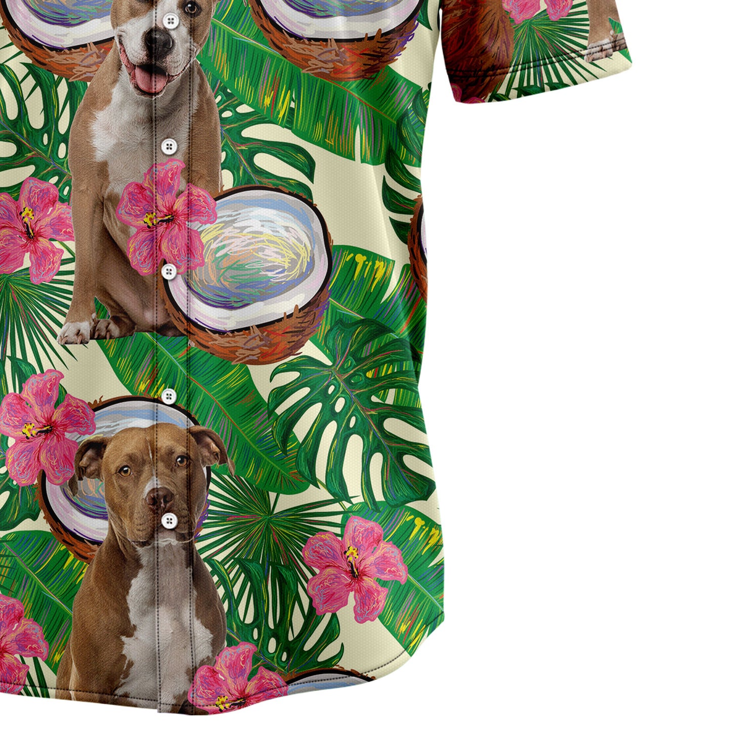 American Staffordshire Terrier Tropical Coconut G5731 Hawaiian Shirt