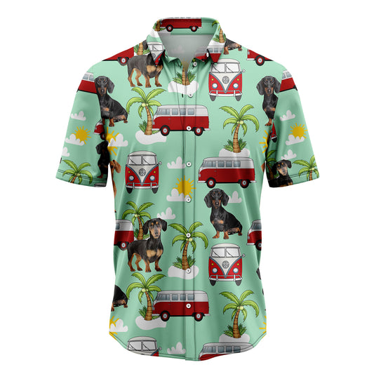 Dachshund Hippie Car T2707 Hawaiian Shirt
