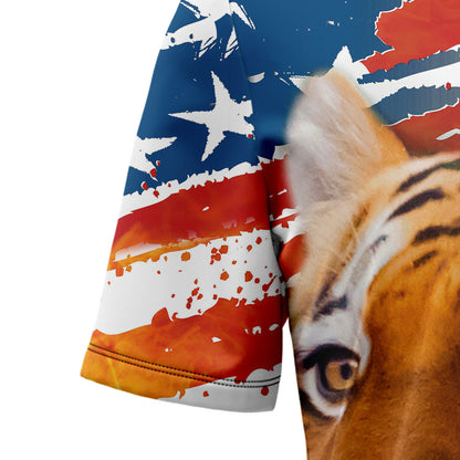 Tiger USA Flag T2407 Hawaiian Shirt