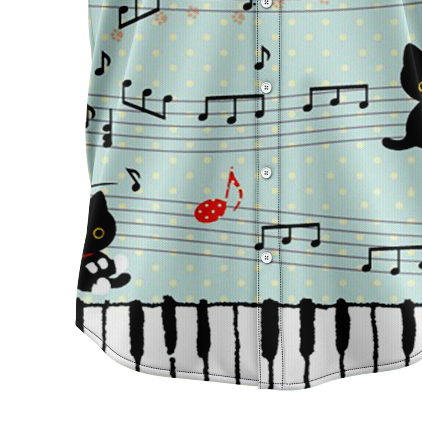 Black Cat With Music H217012 Hawaiian Shirt