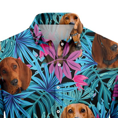 Tropical Redbone Coonhound G5713 Hawaiian Shirt